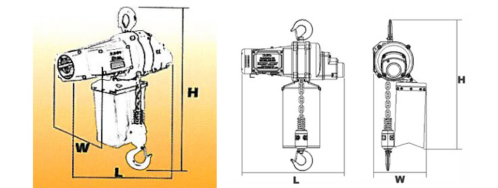 DU-825迷你環(huán)鏈電動(dòng)葫蘆結(jié)構(gòu)尺寸圖