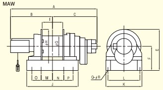 MAW型TKK低速電動(dòng)卷?yè)P(yáng)機(jī)尺寸圖二