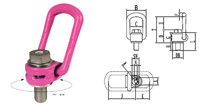 路德VLBG螺栓型旋轉(zhuǎn)吊環(huán)技術(shù)參數(shù)