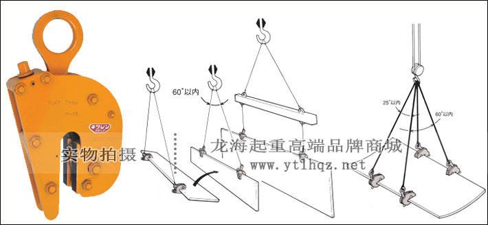 三木FL-V型豎無傷鋼板鉗吊裝案例