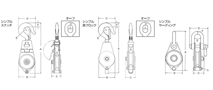 日本HHH滑車尺寸圖展示